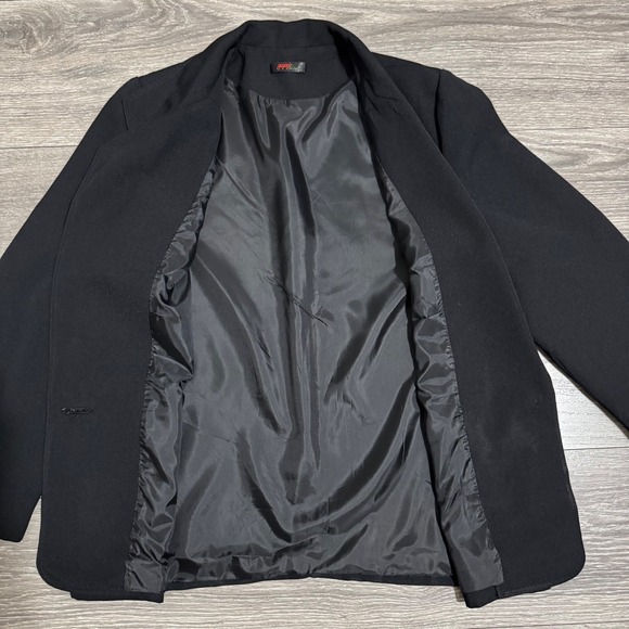 Gogogo FROM PARIS Black Button Front Blazer Women Size Large Career Formal - Picture 11 of 13